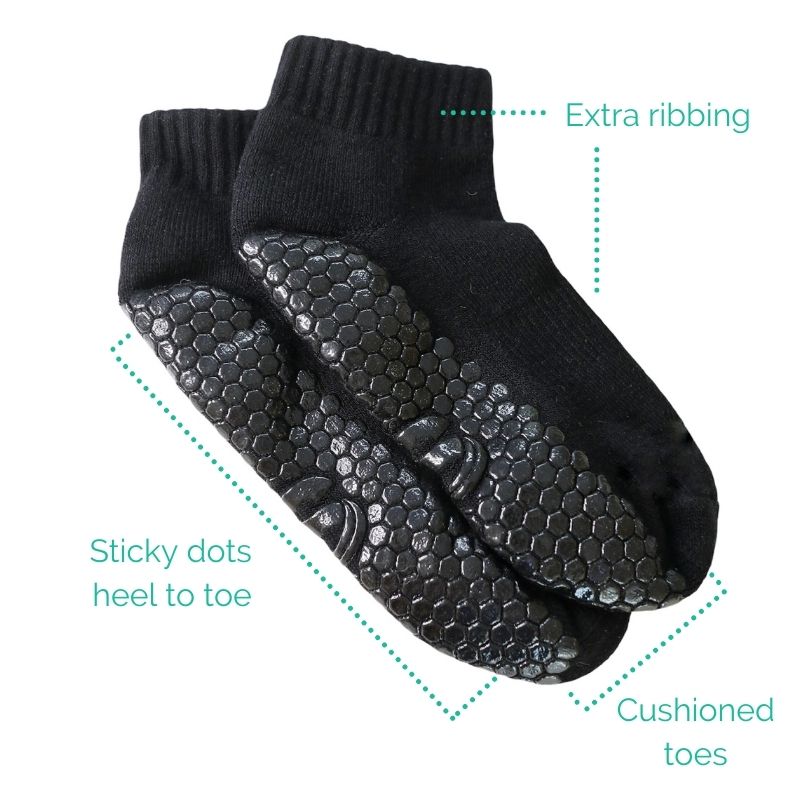 Bamboo socks with extra ribbing and cushioned toes